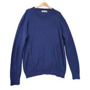Peruvian Link Alpaca Sweater Mens XXL Blue Crewneck Quiet Luxury Travel Classic